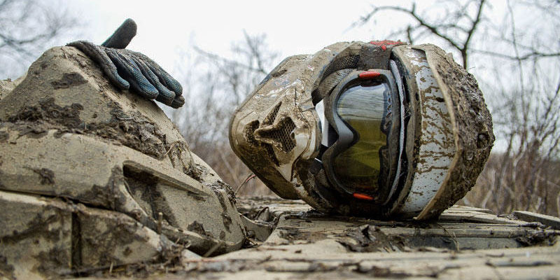 helmet in the dirt